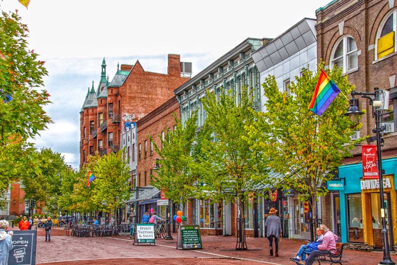 Downtown Burlington, one of the most diverse and welcoming New England cities to visit