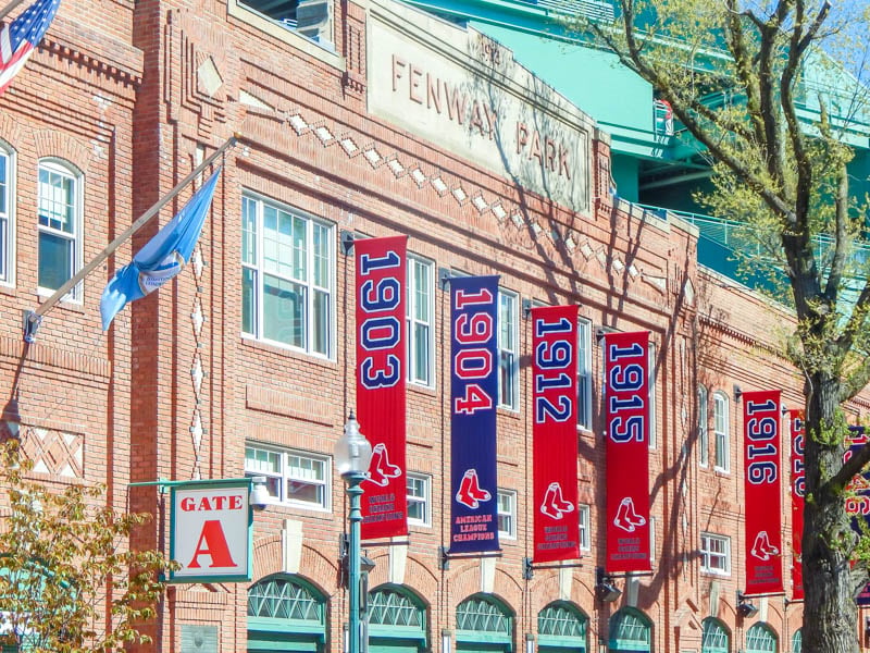 The entrance to Fenway Park, the famous baseball stadium and home of the Red Sox