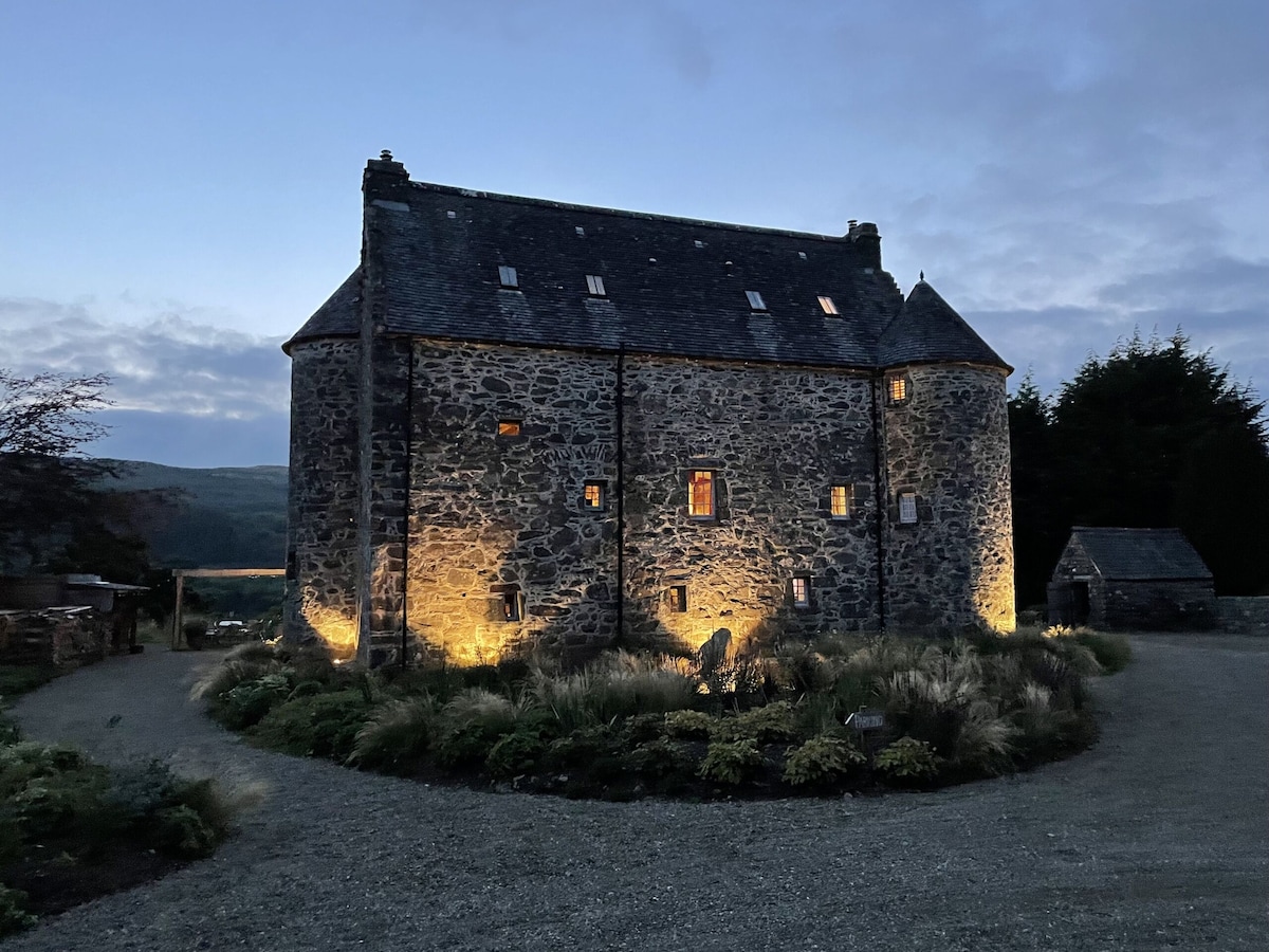 Kilmartin Castle exterior, a restored 1550 Scottish castle in Argyll and Bute, Scotland