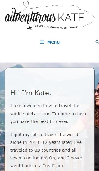 Adventurous Kate homepage