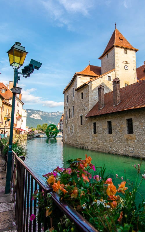 Castle on the river in Annecy
