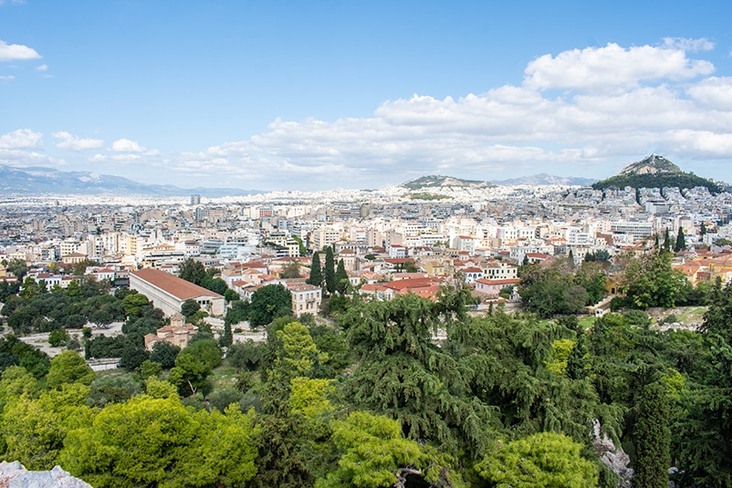 The Acropolis of Athens offers sweeping views of the surrounding city
