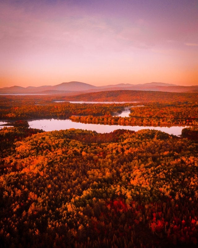 A bird's eye view of one of the best New England fall vacation spots