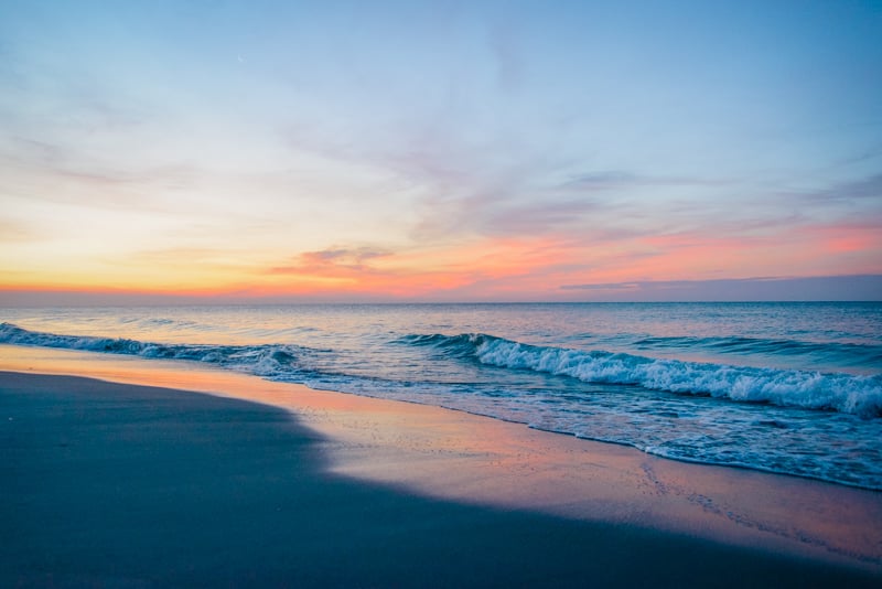 A beachfront sunset in Myrtle Beach