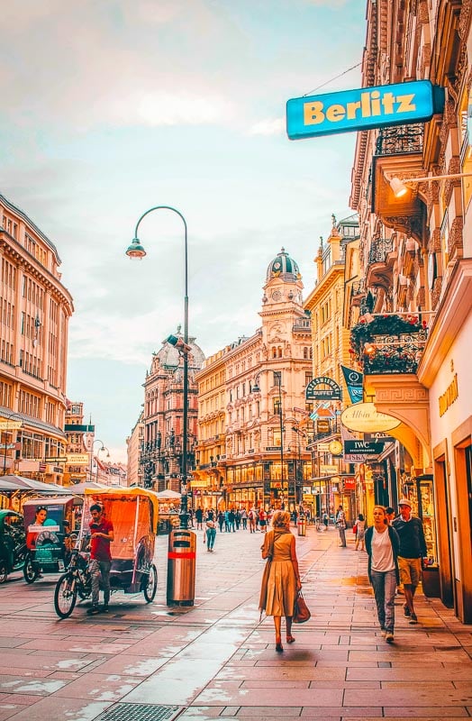 The vibrant streets of Vienna.