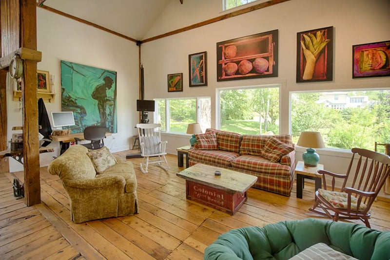 Big Green Barn combines history, modern comfort, and stunning fall views of the Green Mountains.