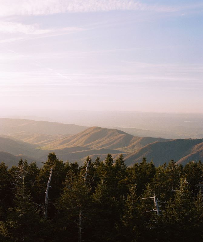 Atop Clingmans Dome, the highest point in the Great Smoky Mountains National Park