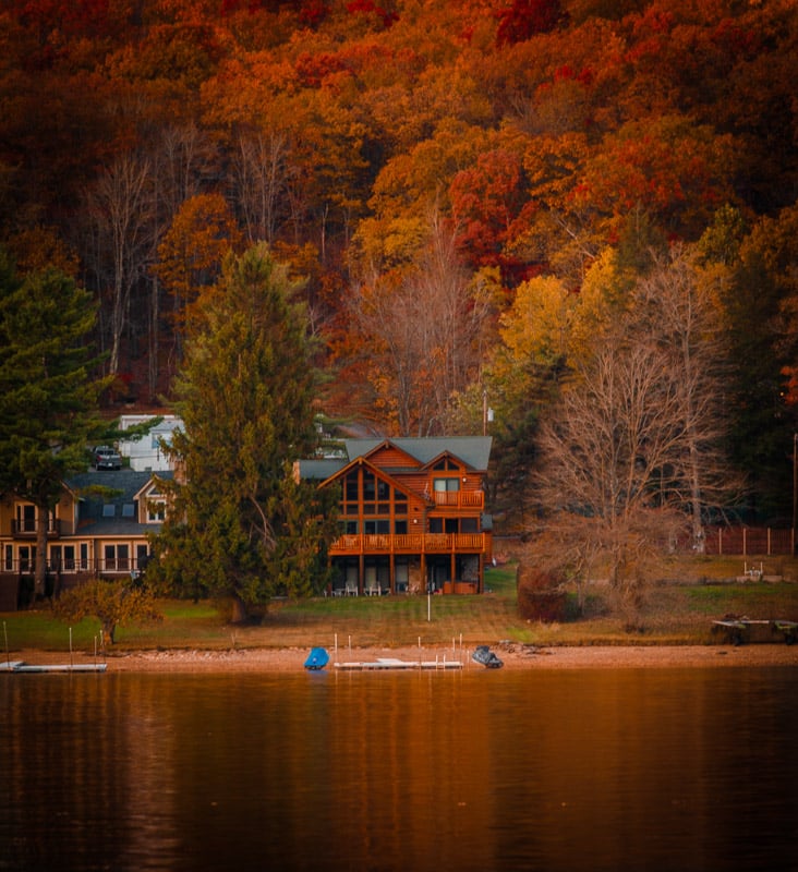 My photo of Deep Creek lake with the foliage