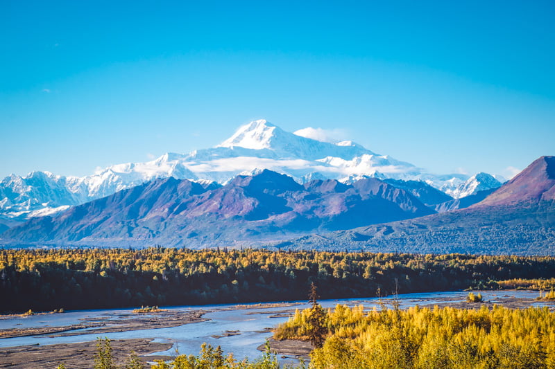 Denali National Park with the tallest peak in North America.