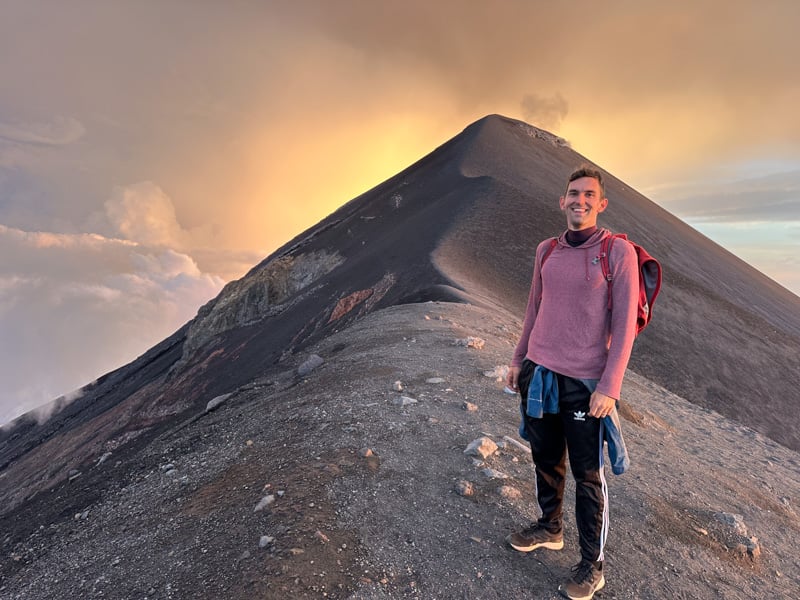 Definitely feeling fear as I stand next to this active volcano in Antigua, Guatemala