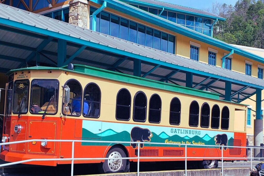 Aboard the city's beloved Gatlinburg Trolley