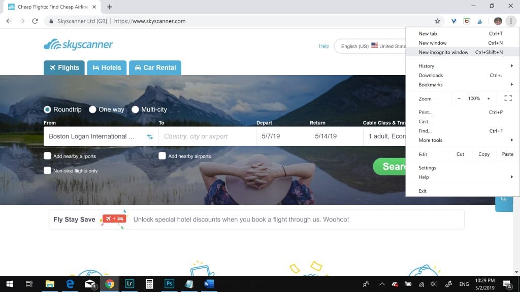 Deleting cookies or using a private browser is one of the best travel hacks for saving money on flying