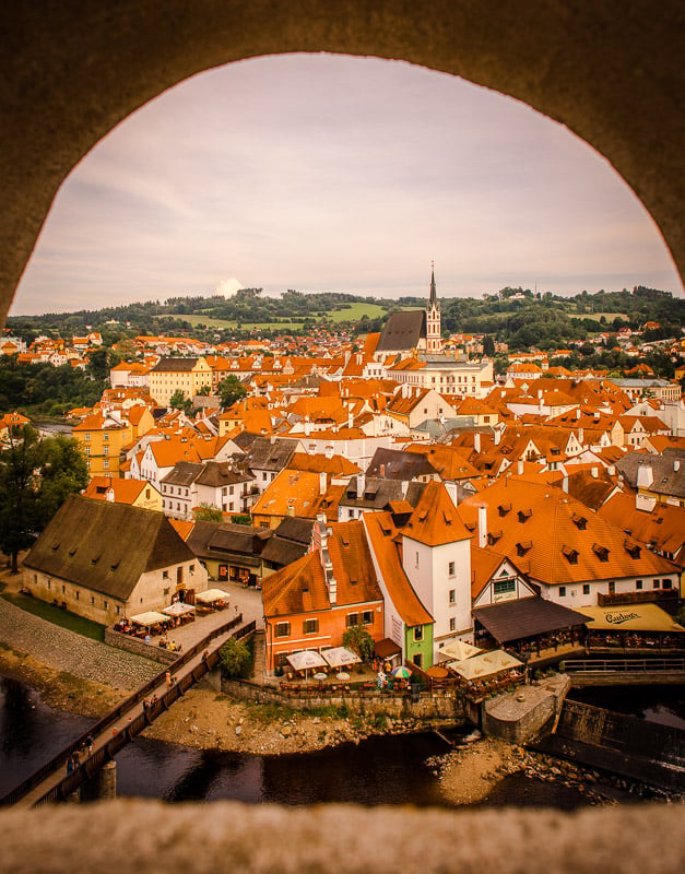 Aerial view of the walled old town.