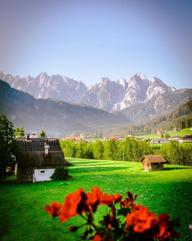Using flowers in the foreground is one of the best travel photography tips.