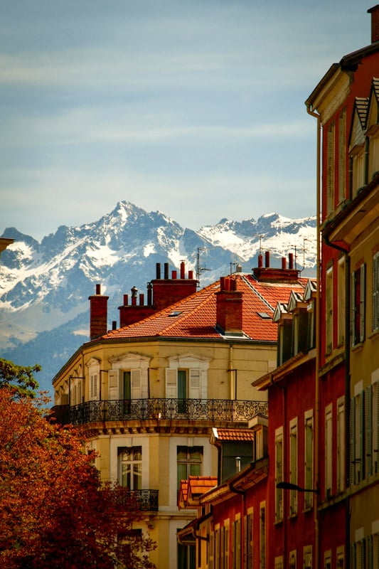 Grenoble mountain views from the city
