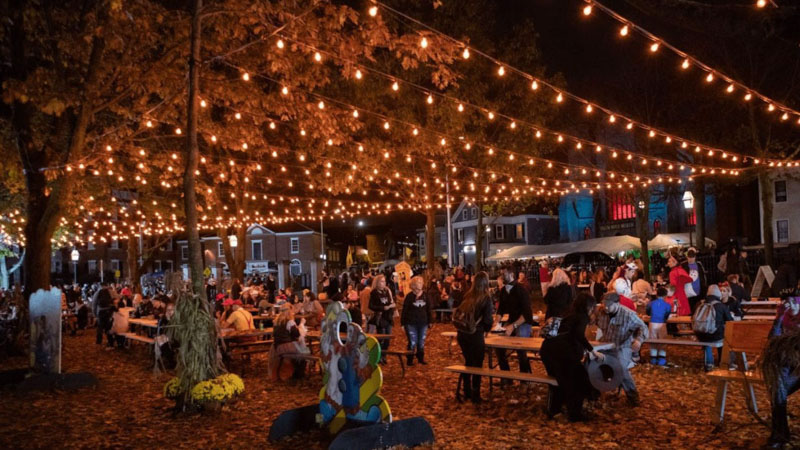 Haunted Happenings: Month-long spook fest crowns Salem as Halloween capital. Parades, balls, and haunted houses. Source: https://www.hauntedhappenings.org/