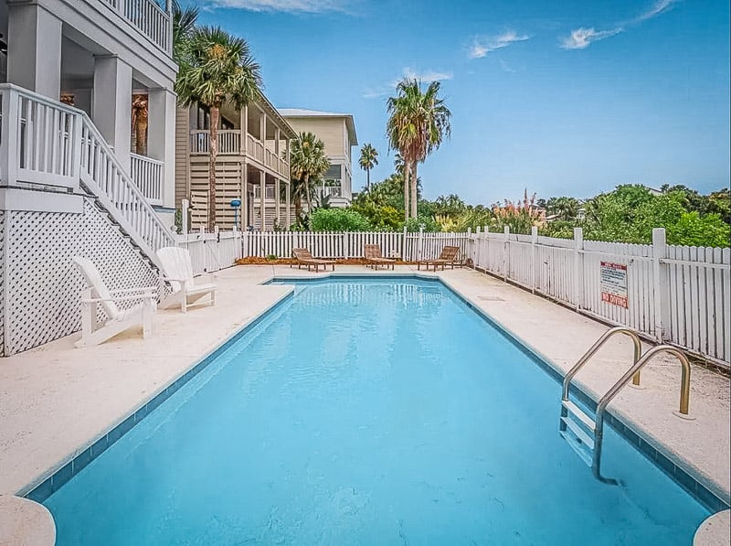 Gorgeous outdoor pool with a view