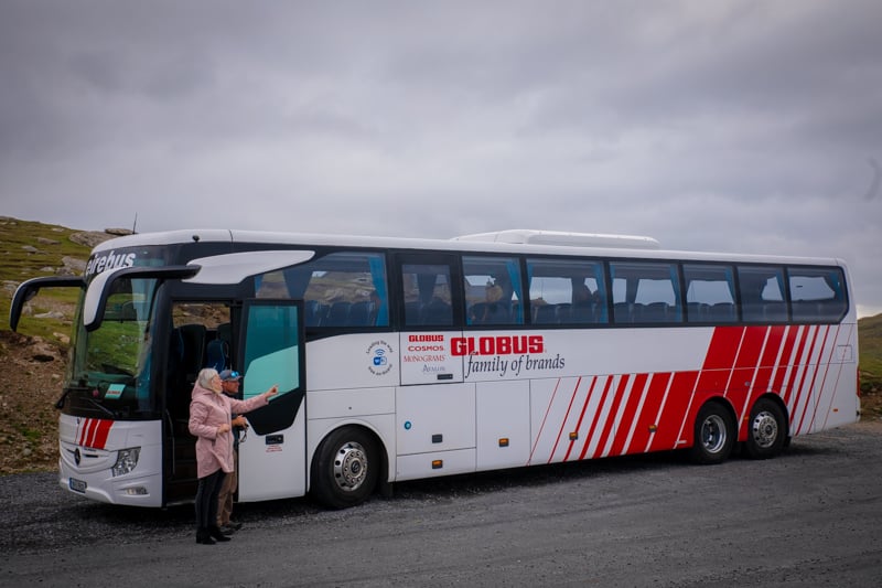 Helen, our Irish tour guide, leading us through our excursion on Achill Island.