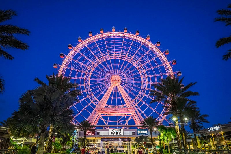 ICON Park offers attractions, dining, shopping, and diverse activities, a budget-friendly hotspot.