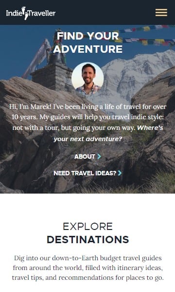 Indie Traveller homepage