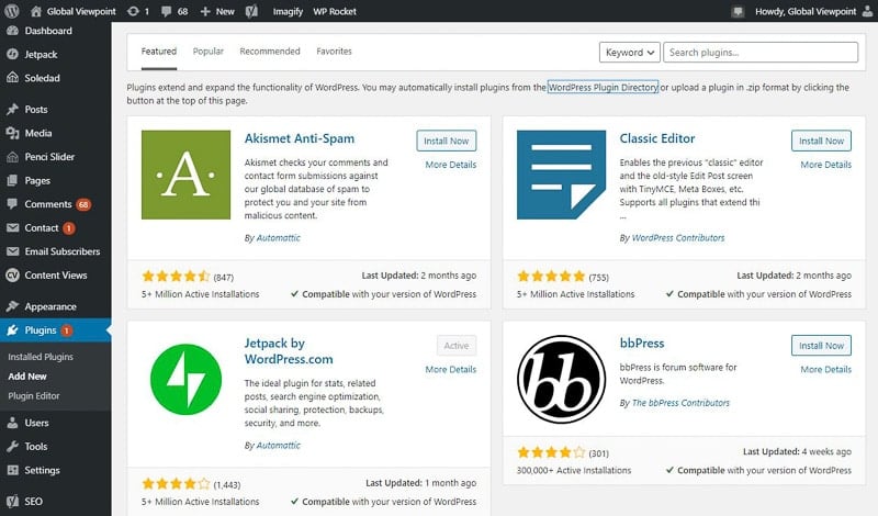 Choosing plugins on Wordpress
