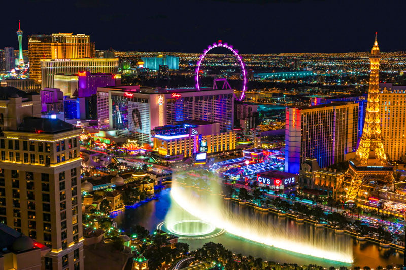 Start your adventure in Las Vegas, famous for entertainment, nightlife, and unique attractions.