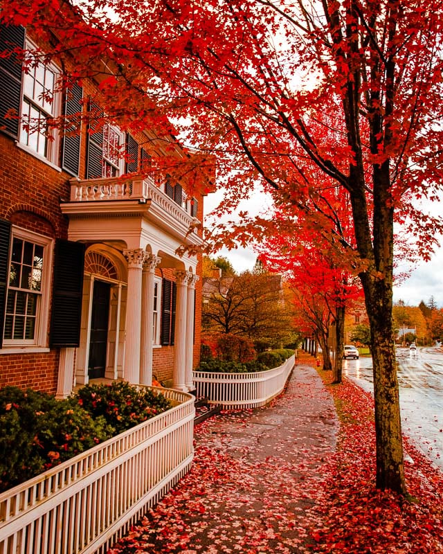 Maple trees bring a special flavor to one of the best New England towns to visit in fall.