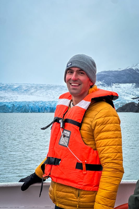 Me standing next to the glacier