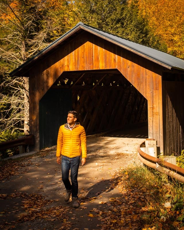 Exploring Montgomery's covered bridges during a New England autumn