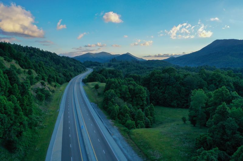 Scenic road in Tennessee surrounded by vibrant greenery