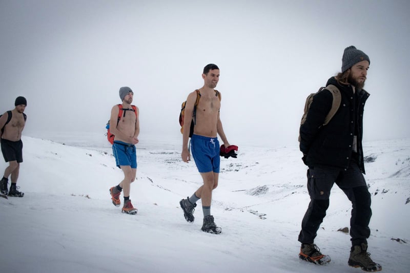 Hiking a mountain in subfreezing temperatures