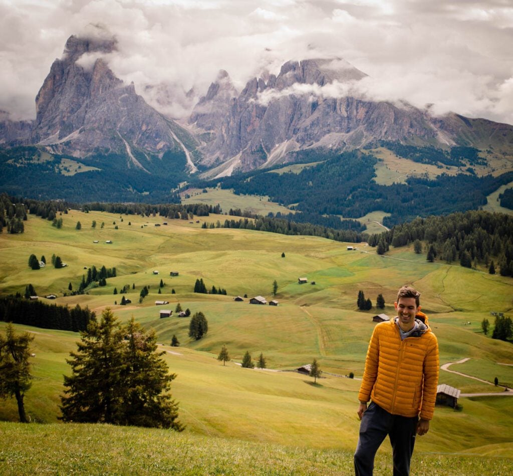 My photo of me walking through Seiser Alm in the Dolomites