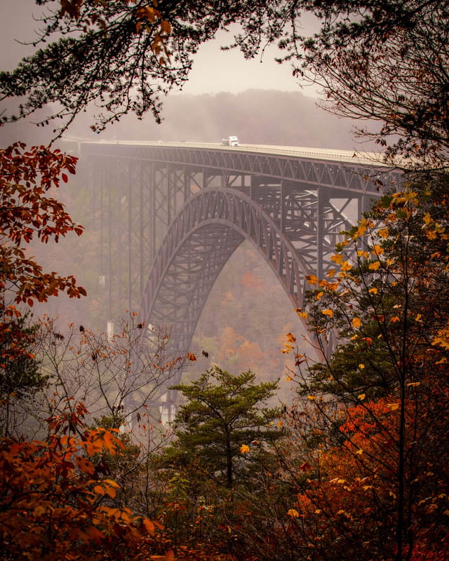 The New River Gorge Bridge in the United States.