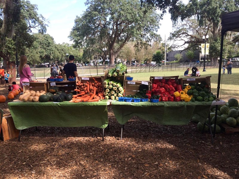 Lake Eola Farmers Market boasts diverse products from produce to crafts, live music, food trucks, a festive outing for all ages.