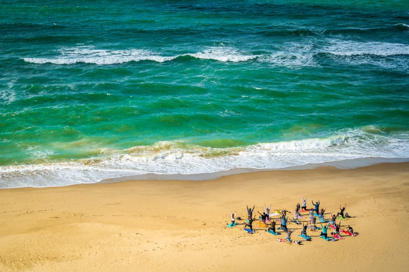 Physical activity on the beach.