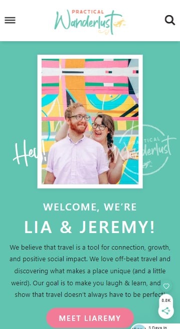 Practical Wanderlust homepage