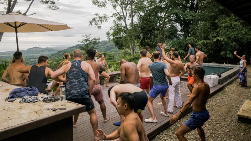 Soaking in the rainforest during a mindset retreat in Costa Rica