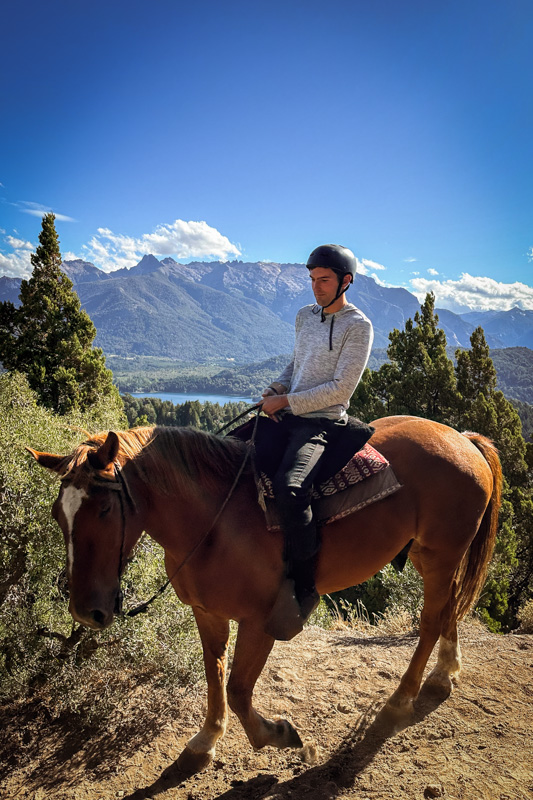 Me riding a horse in Bariloche, Argentina