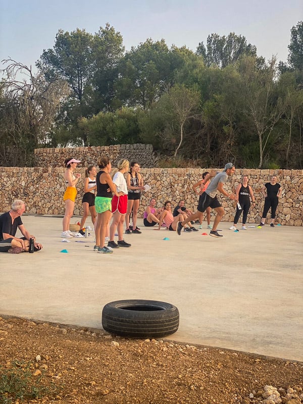 Doing the beep test at this fitness retreat