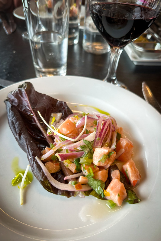 Salmon ceviche