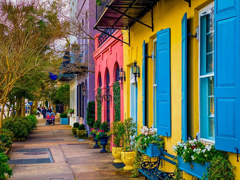 Colorful walking path in Charleston