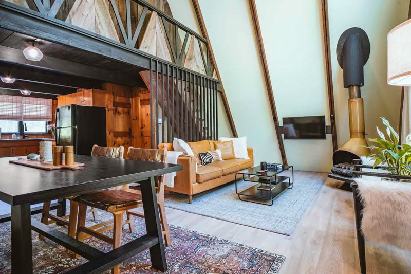 Image showing The Woodland A-Frame's interior