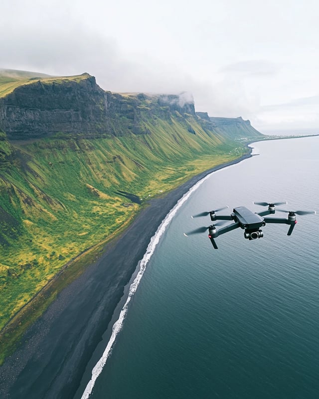 Travel drone in Iceland