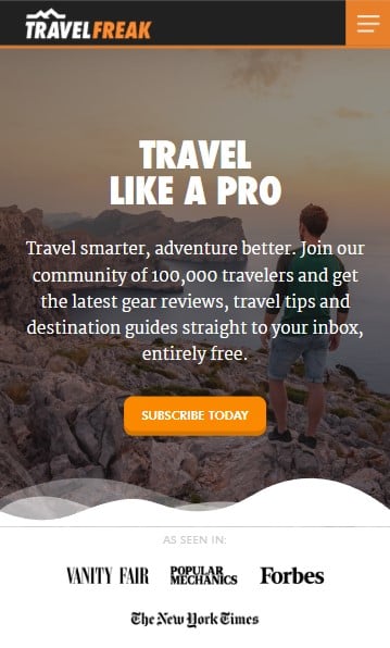Travel Freak homepage