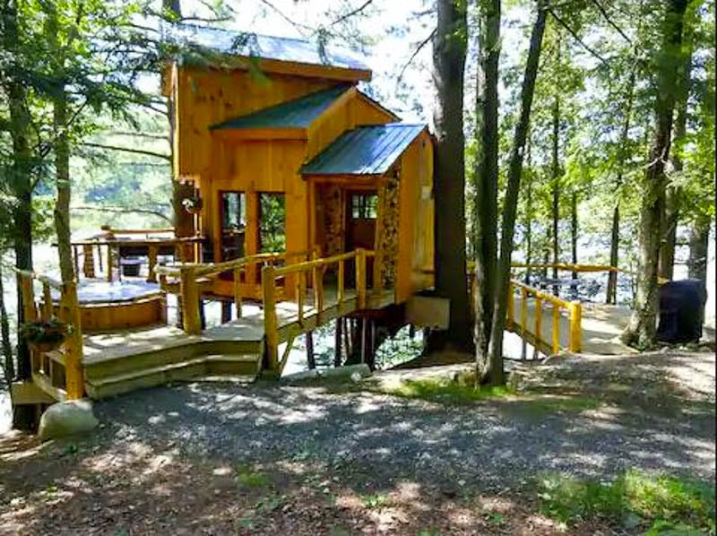 The Vermont Tree Cabin is one of the coolest Airbnbs in New England and the US.