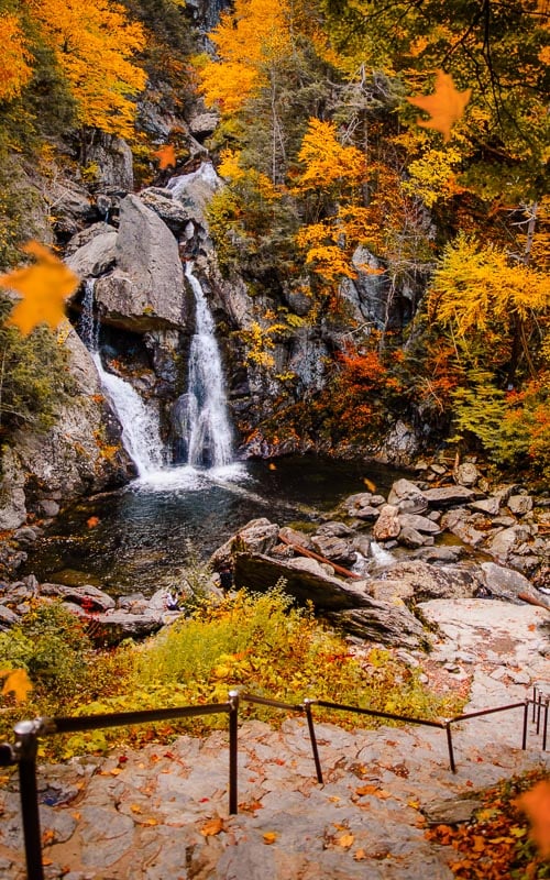 Bash Bish Falls is a must-see place to visit in New England in the fall.