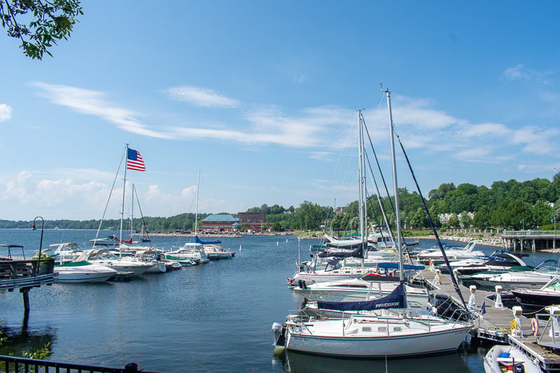 Burlington lies right on Lake Champlain.
