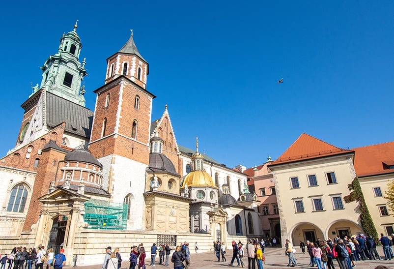 Wawel Castle is one of the largest castles in Europe