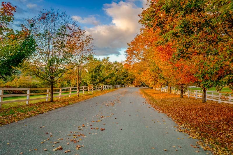 Woodstock, Vermont in the fall.