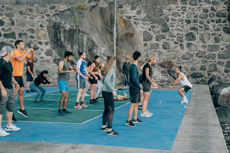 Working out together in Madeira